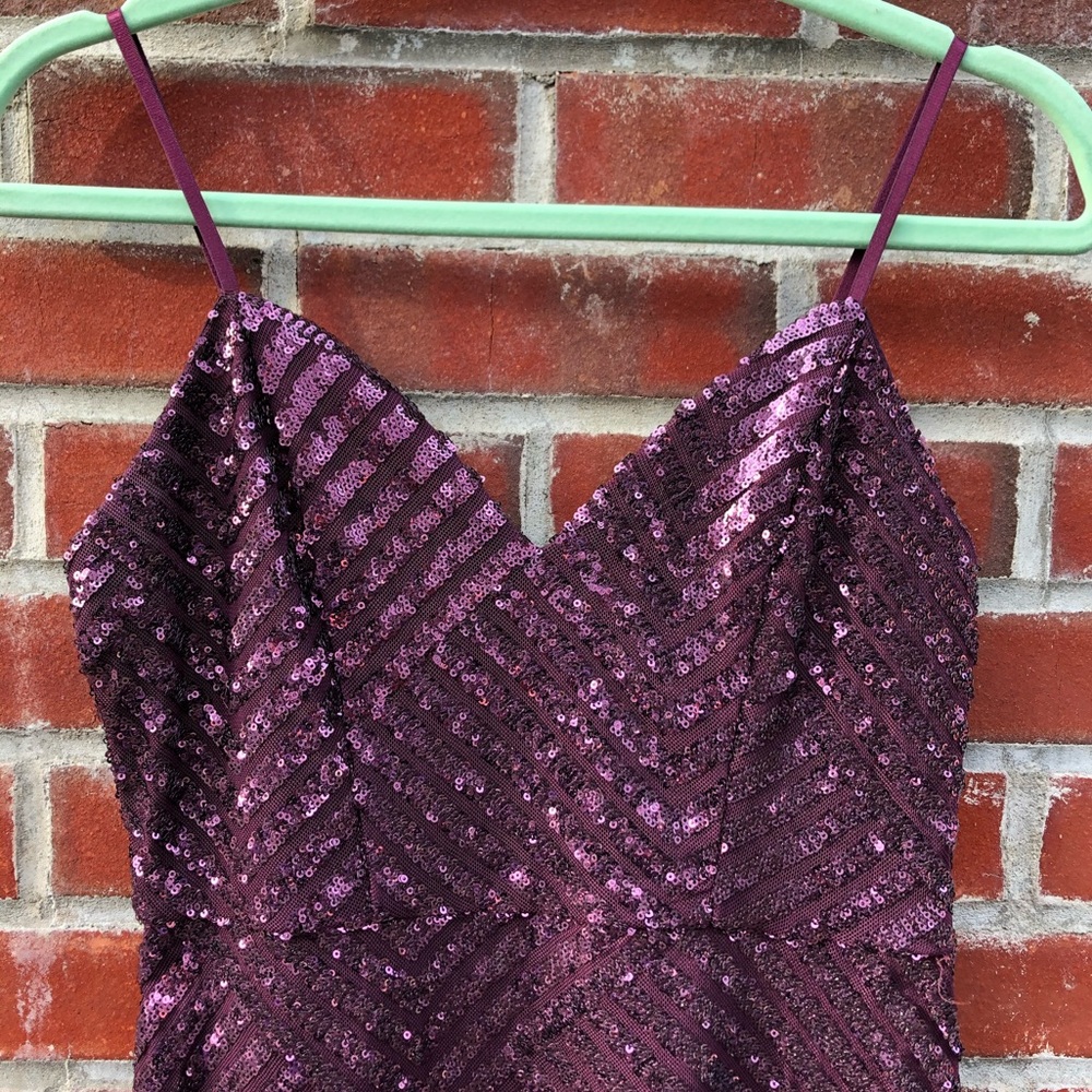 Charlotte Russe Y2K Purple Sequin Formal Mini Dress Mermaidcore Medium - Picture 3 of 5